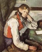 Paul Cezanne Garcon au gilet rouge oil painting
